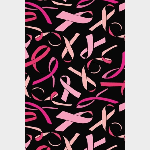 Solid Black with Pink Ribbons Pockets - Wide Band ButterSoft Leggings Plus Size - Picture 2 of 3
